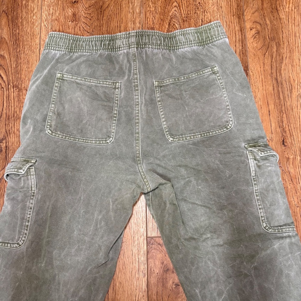 GAP Denim Easy Jean Womens M Olive Green Cargo Pants Relaxed Fit Drawstring - Picture 10 of 11